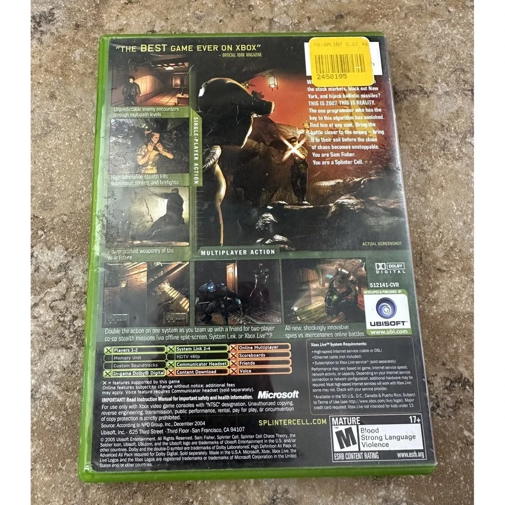 Splinter Cell: Chaos Theory for Microsoft Xbox Complete. Manual Included.